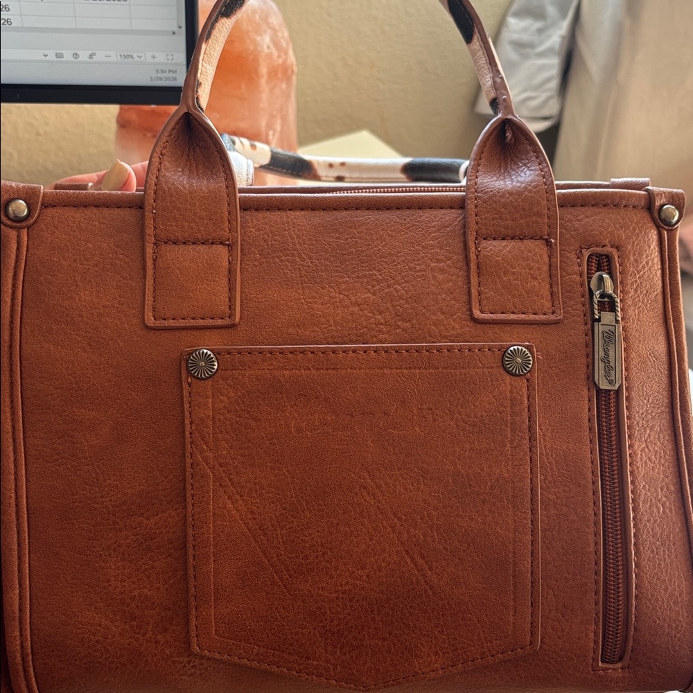 Wrangler Cowhide Pattern Satchel - image 3